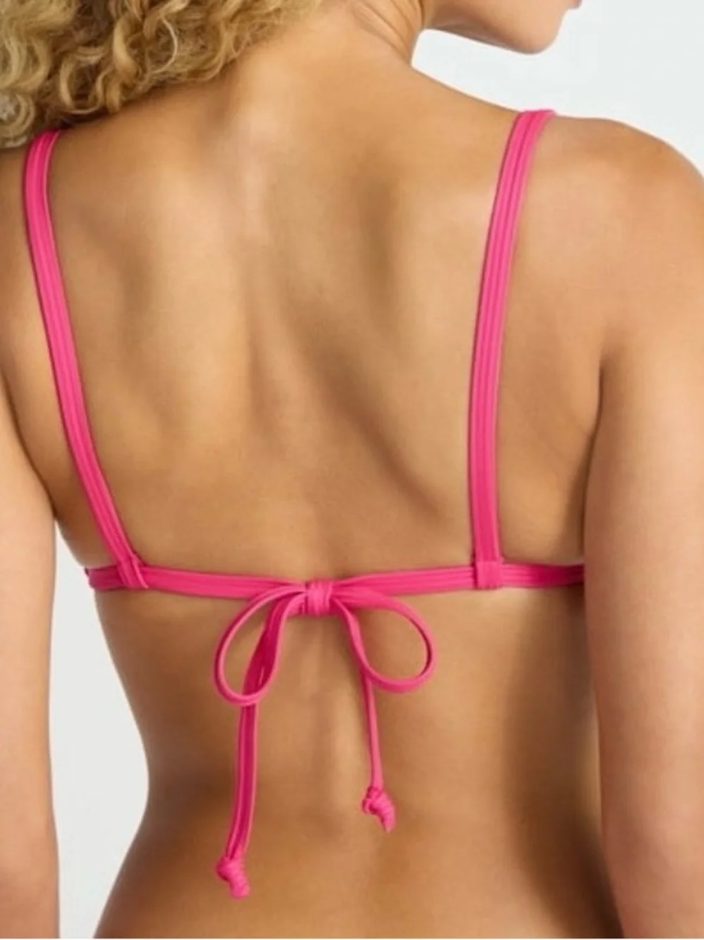 Time and Tru Women’s Ottoman Rib Triangle Bikini Top Size M (8-10) Fuchsia New